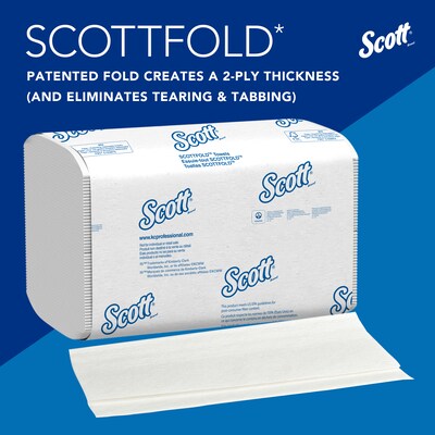 Scott Pro Scottfold Recycled Multifold Paper Towels, 1-ply, 175 Sheets/Pack (01980)