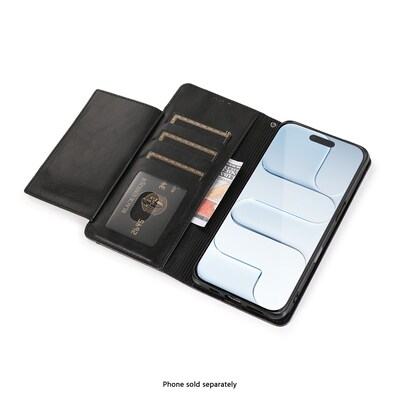 SaharaCase Indy Wallet Case for iPhone Air, Shock Absorbing, Scorpion Black (CP00938)