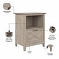 Bush Furniture Key West 34"W Small Corner Desk with Bookcase and Lateral File Cabinet, Washed Gray (KWS050WG)