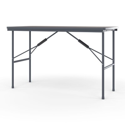 Quill Brand® Folding Table, 48"L x 24"W, Walnut (27095/51256)