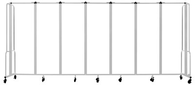 National Public Seating Robo Series 7-Panel Folding Mobile Room Divider, 72"H x 164"W, Clear Acrylic (RDG6-7CA)