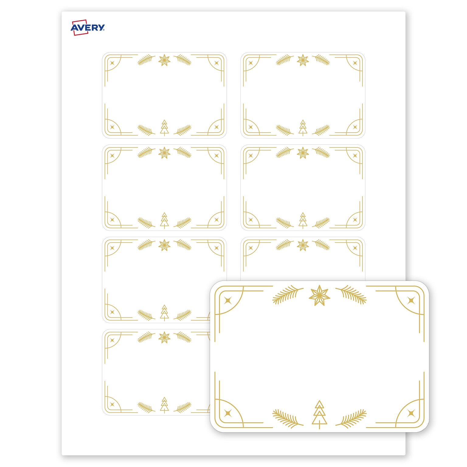 Avery Rectangle Multipurpose Labels, 2-1/3 x 3-3/8, White, 80/Pack (19479370633)