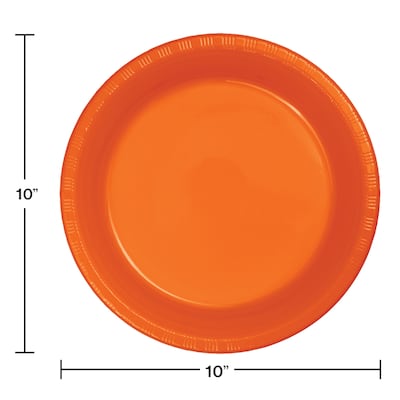 Creative Converting Touch of Color Plastic Banquet Plates, Sunkissed Orange, 240/Carton (28191031)