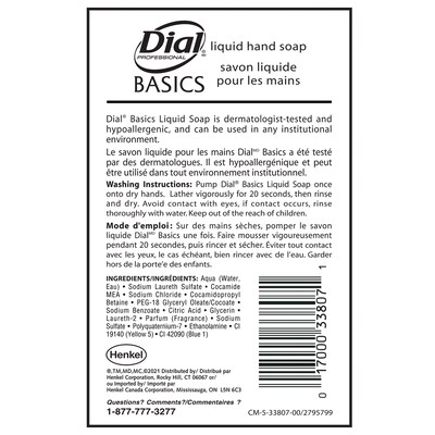 Dial Basics Liquid Hand Soap Refill, Floral, 128 Oz. (06047)