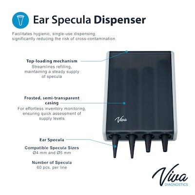 Viva Comfort integrated Diagnostic Wall System w/Ophthalmoscope, Otoscope, Thermometer, Ear Specula Dispenser (ME914-02-OOIE-MK)