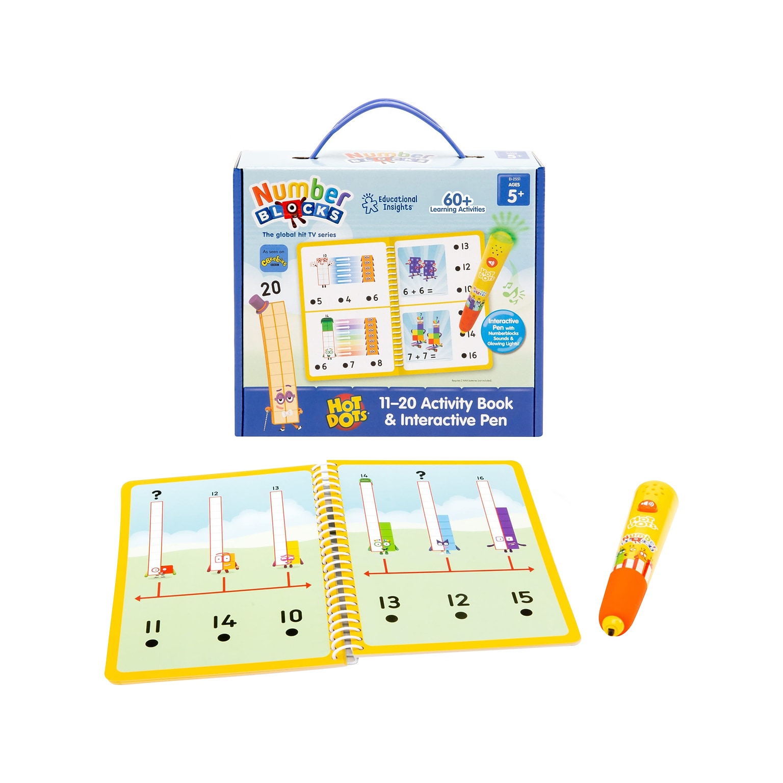 Educational Insights Hot Dots Numberblocks 11-20 Activity Book with Interactive Pen (2551)