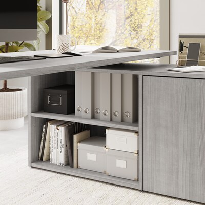 Bush Business Furniture Stratus 72"W Electric Adjustable Standing Desk with Storage, Platinum Gray (SUT020PG)