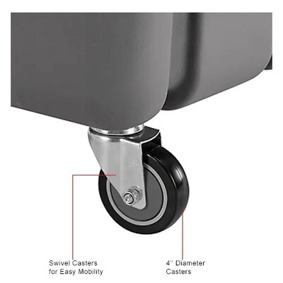 Global Industrial Standard Duty Plastic Tilt Truck, 1 Cu. Yd. Capacity, 1000 Lbs. Capacity, Gray (501600)