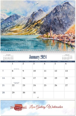 Custom Water Color Spiral Wall Calendar