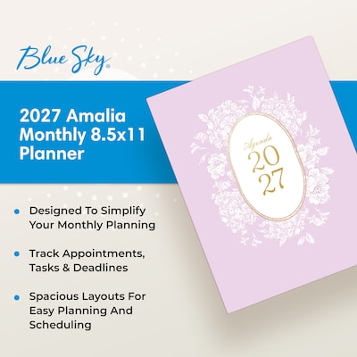 2027 Blue Sky 8.5" x 11" Monthly Planner, Bericy Lilac (159913)