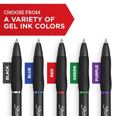 Sharpie S-Gel Retractable Gel Pen, Ultra Fine Point, Black Ink, 4/Pack (2141125)