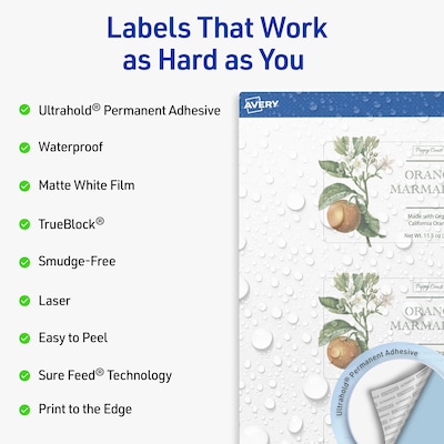 Avery Rectangle Laser Multipurpose Labels, 2.5 x 4, White, 300/Box (19479399323)