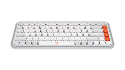 Logitech POP Icon Keys Wireless Keyboard, Off White/Orange (920-012935)