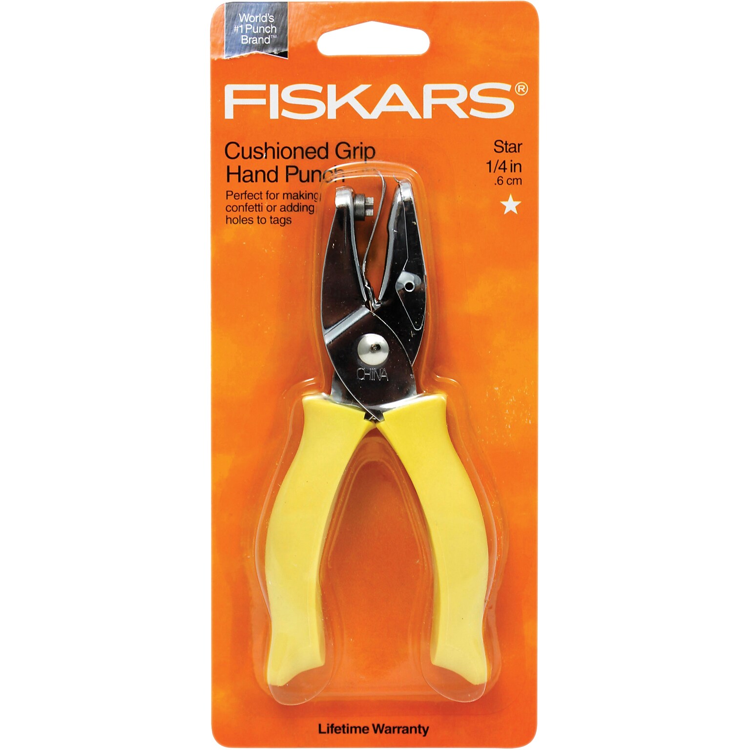Fiskars Handheld Star Hole Punch, Silver/Yellow (FSK23537097)