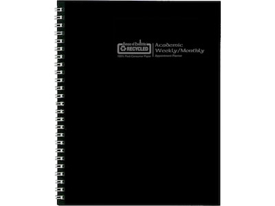 2024-2025 House of Doolittle 7 x 9 Academic Weekly & Monthly Planner, Leatherette Cover, Black (29