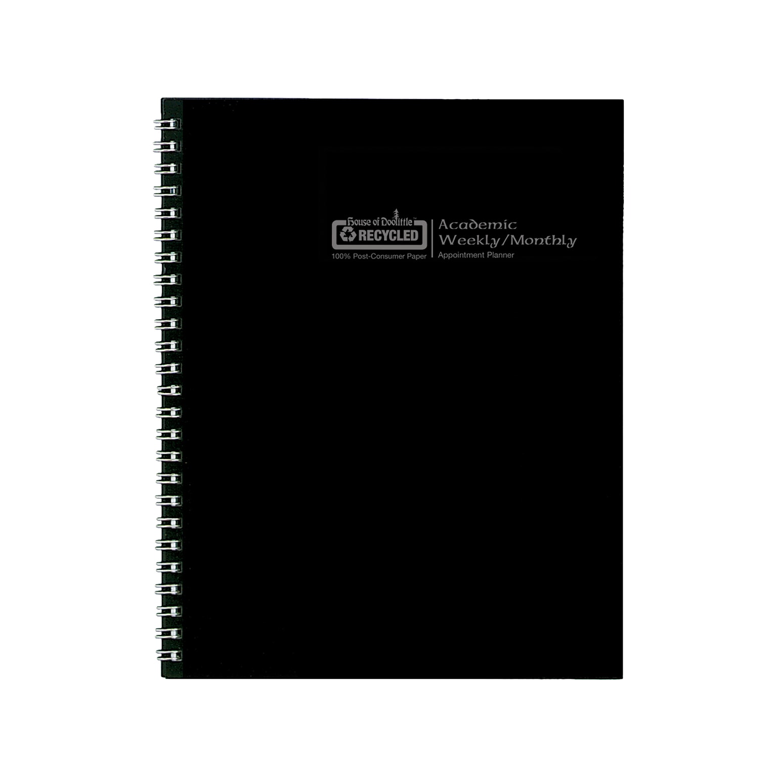 2024-2025 House of Doolittle 7 x 9 Academic Weekly & Monthly Planner, Leatherette Cover, Black (295532-25)