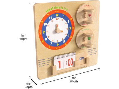 Flash Furniture Bright Beginnings Telling Time STEAM Wall Activity Board (MK-ME09609-GG)