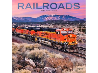 2024 BrownTrout Railroads 12 x 12 Monthly Wall Calendar (9781975464745)