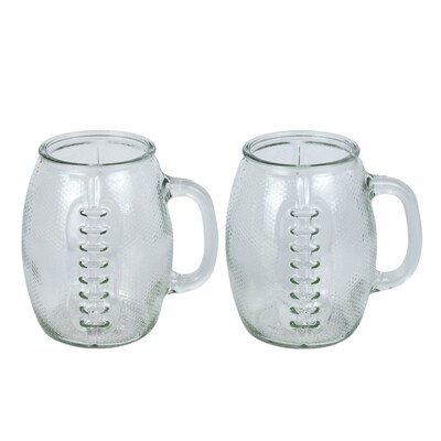 Gourmet Edge 2-pc 37 oz Glass Beer Mug Set