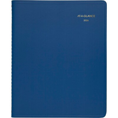 2026-2027 AT-A-GLANCE 9 x 11 Monthly Planner, Faux Leather Cover, Blue (70-250-20-26)