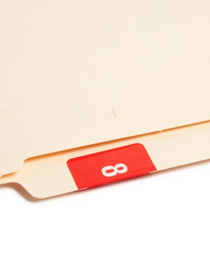 Smead DCC Labels File Folder Label, 8, Red, 250 Labels/Pack (67428)