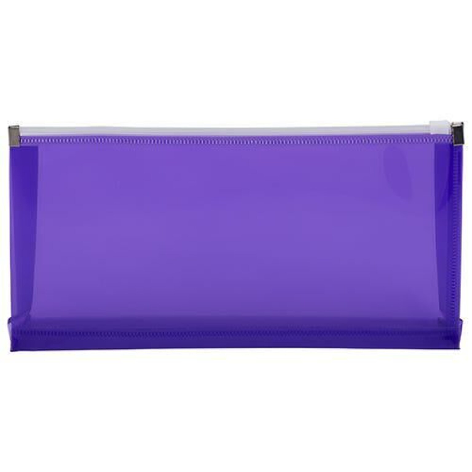 JAM Paper Premium Plastic Expanding Wallet with Zipper Closure, 5 x 10, Purple, 3/Pack (921Z1PUX3)