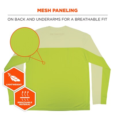 Chill-Its 6689 Long Sleeve Cooling Sun Shirt with UV Protection, Lime, 2XL (12146)