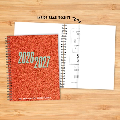 2026-2027 Willow Creek 8.5" x 11"Academic Weekly & Monthly Planner, Swifty Sparkle Orange (65518)