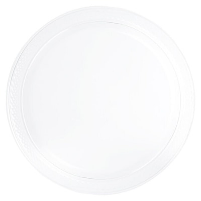 JAM Paper 7 Plastic Plates, Clear, 80 Plates/Pack (7255320678g)