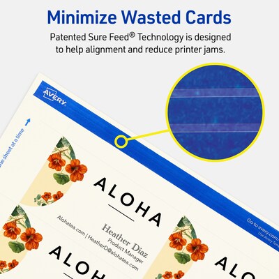 Avery Business Cards, 2" x 3-1/2", Matte Ivory, 80/Pack (95319)