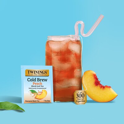 Twinings Iced Cold Brewed Peach Black Tea Bags, 20/Box (F10055)