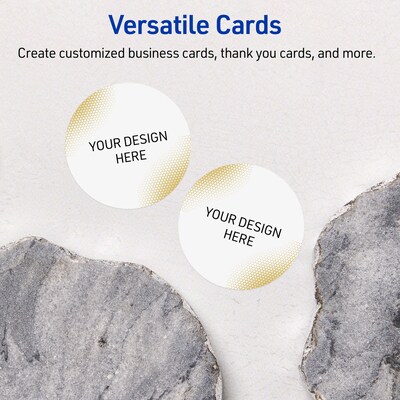 Avery Gold Blush Pattern Matte Blank Card, White, 120/Pack (S00-EWG)