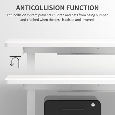 FlexiSpot ET262 48"W Electric Adjustable Standing Desk, White (4S-S09010084)