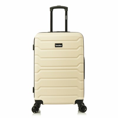 InUSA Trend 27.52" Hardside Suitcase, 4-Wheeled Spinner, TSA Checkpoint Friendly, Sand (IUTRE00M-SAN)