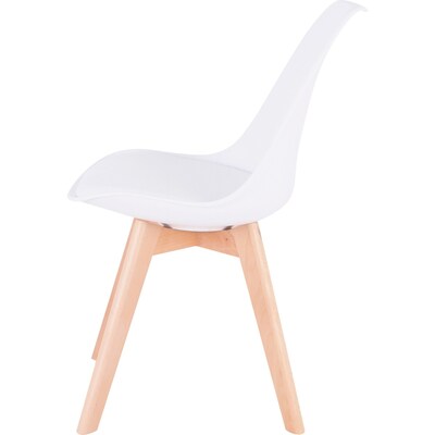 Lorell Curved Modern Shell Plastic Guest Chair, Armless, White (LLR42956)