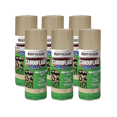 Rust-Oleum Camouflage Spray Paint, 12 oz. Aerosol Can, Flat Sand, 6/Carton (RST339004CT)