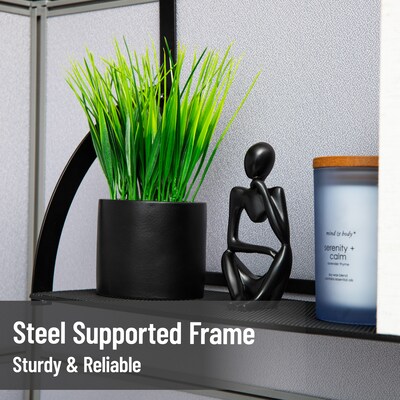 Mind Reader Metal Hanging Cubicle Shelf Organizer, 11.25" x 6.25" x 15.75", Black (CUSHELF-BLK)