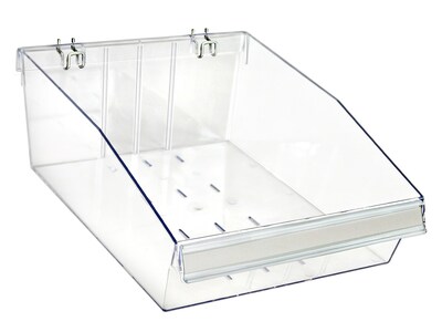 Azar 5.75" x 11.75" Pegboard 3-Compartment Large Deep Bin Tray, Clear, 2/Pack (556134-L-DIV-2PK)