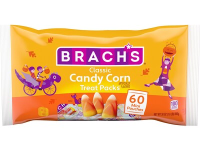 Brachs Classic Candy Corn Chewy Candy, 30 oz., 60 Pouches/Bag (07782)