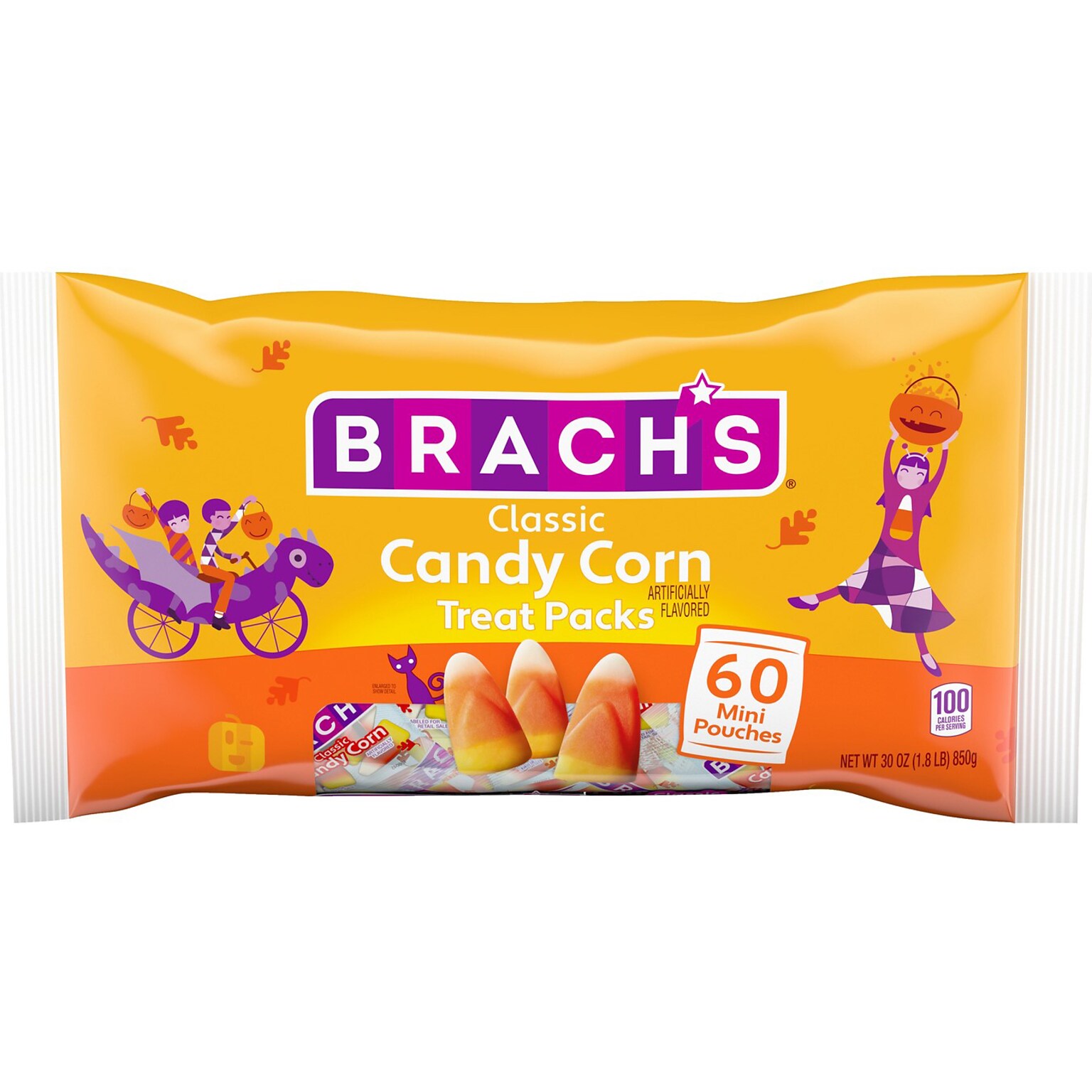 Brachs Classic Candy Corn Chewy Candy, 30 oz., 60 Pouches/Bag (07782)