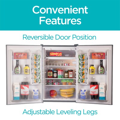 Black & Decker Adjustable Temperature Control Refrigerator with Freezer Compartment, 4.3 Cu. Ft., Gray/Silver (BCRK43V)