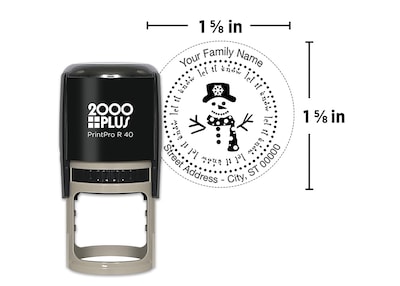 Custom 2000 Plus® PrintPro™ R40 Self-Inking Round Holiday Stamp, 1-9/16” diameter