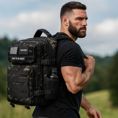 SaharaCase Raider Laptop Backpack, Large, Black Camo (LT00091)