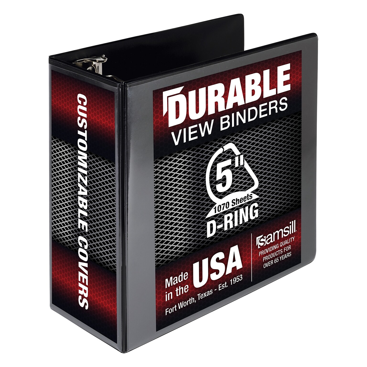 Samsill 5 3-Ring View Binders, D-Ring, Black (16400)