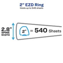 Avery Durable 2 3-Ring View Binders, EZD Ring, White 12/Pack (09501)