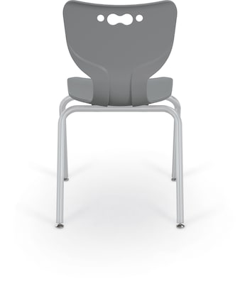 MooreCo 18" Hierarchy Student Chair with 4 Legs, Grey/Platinum Base (703673561952)