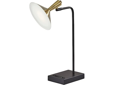 Adesso Lucas LED Desk Lamp, 21.75, Black/Antique Brass (4262-01)