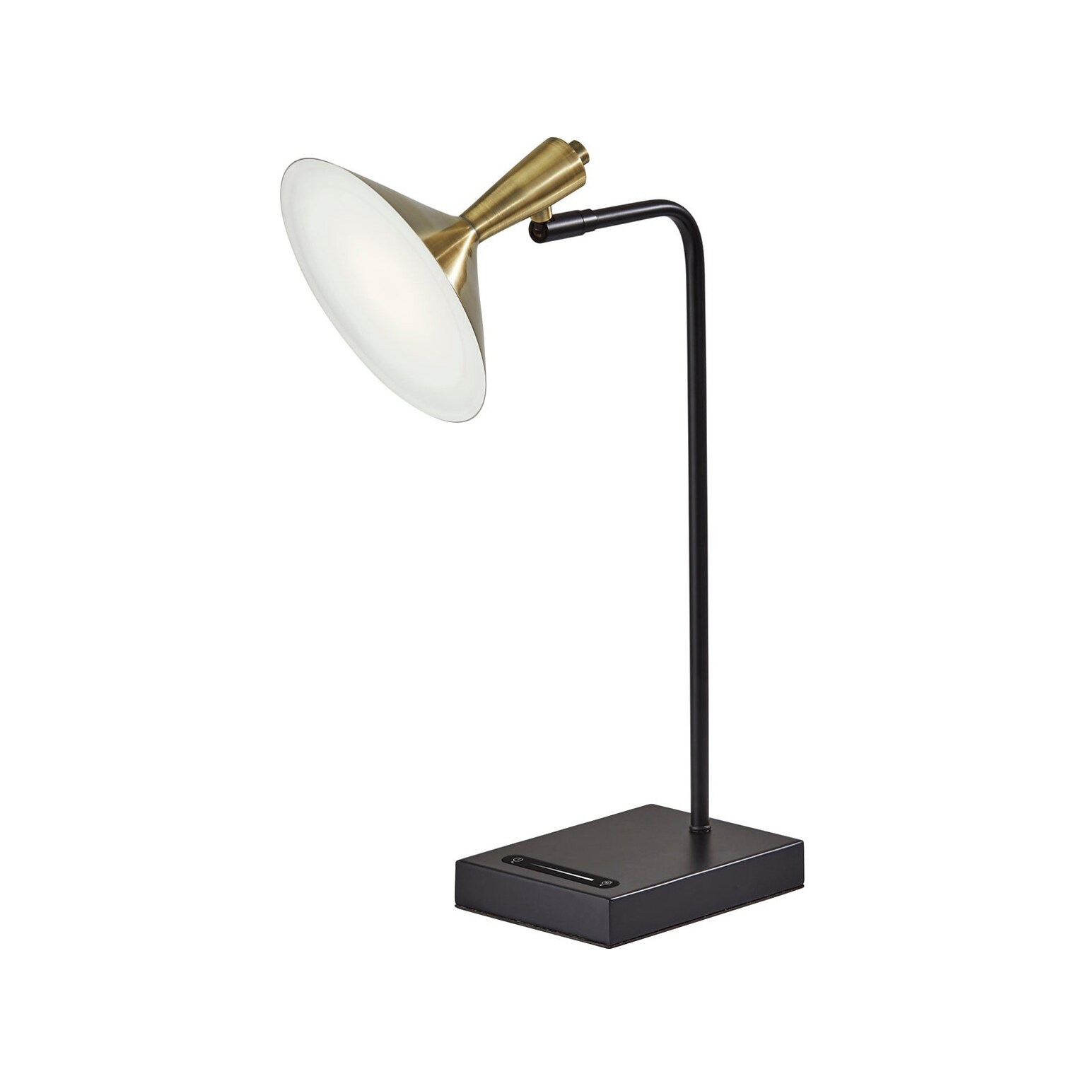 Adesso Lucas LED Desk Lamp, 21.75, Black/Antique Brass (4262-01)