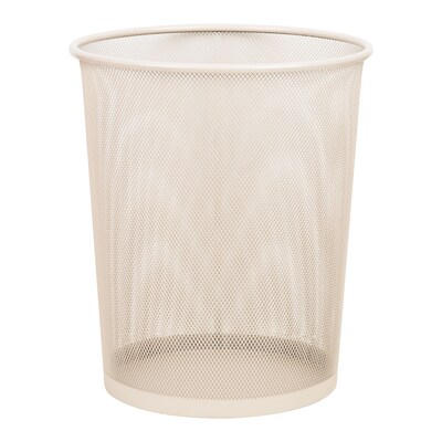Staples Metal Mesh Trash Can, 4.4 Gallon, Warm White (ST63857)
