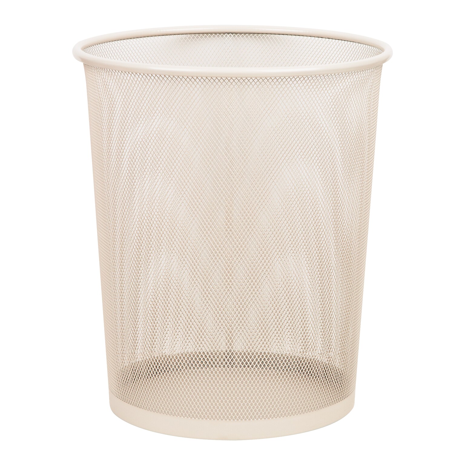 Staples Metal Mesh Trash Can, 4.4 Gallon, Warm White (ST63857)